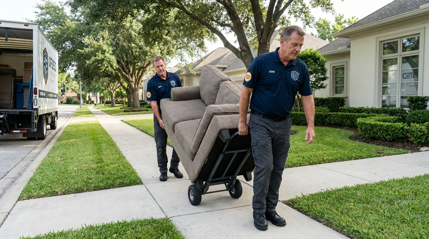 Local residential moving crew loading furniture in Marysville, CA
